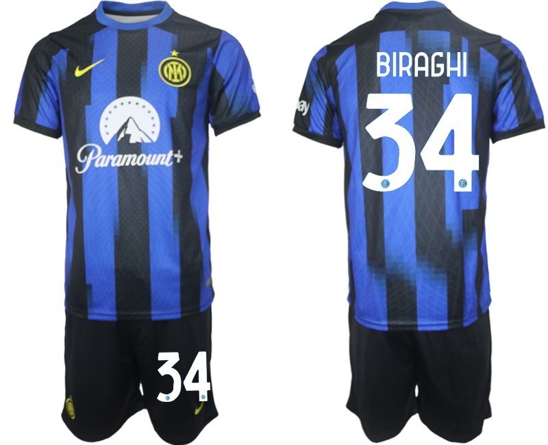 Men 2023-2024 Club Inter Milan home blue #34 Soccer Jersey